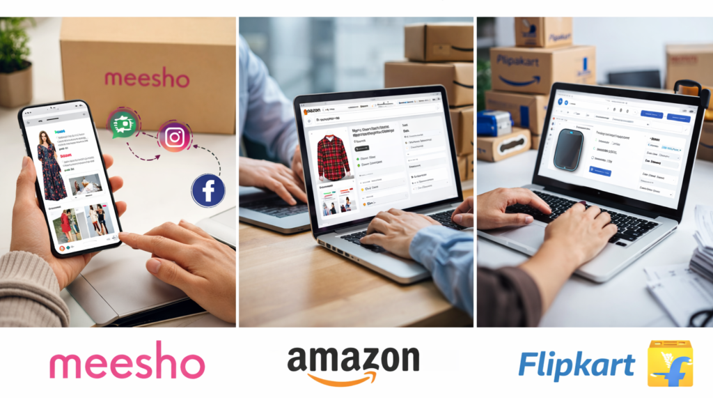 Meesho, Amazon और Flipkart पर ऑनलाइन रिसेलिंग, लैपटॉप और स्मार्टफोन के जरिए