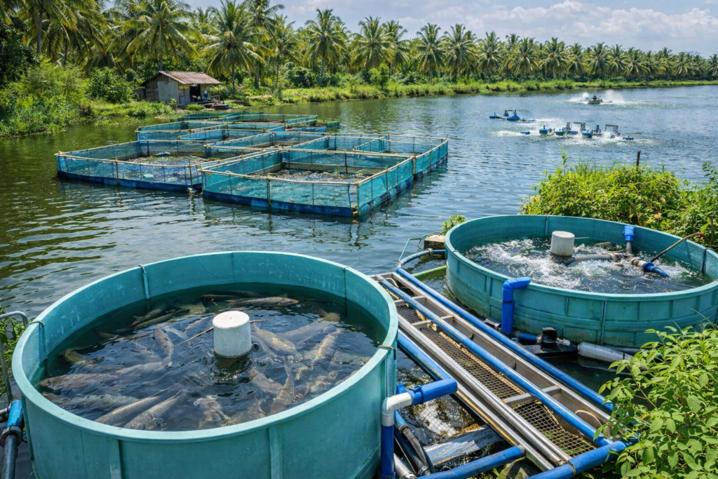 “Modern Fish Farming Techniques in India – RAS tanks, cage culture and aerated pond-based aquaculture system”